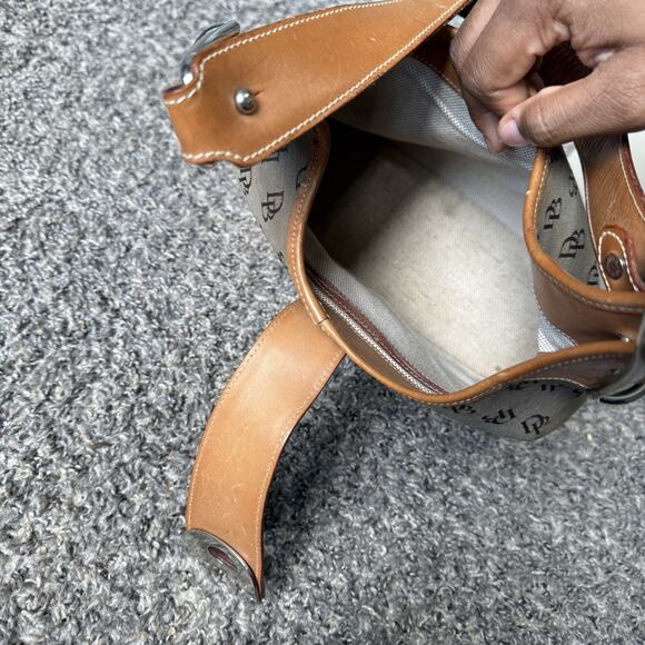 Y2K Vintage Dooney & Bourke Signature Crescent Shoulder Bag Hobo L806 Brown VTG - Picture 13 of 15